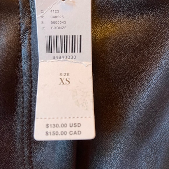 Avec Les Filles NWT for Anthropologie brown Faux Leather Sz XS jeans - Picture 3 of 10